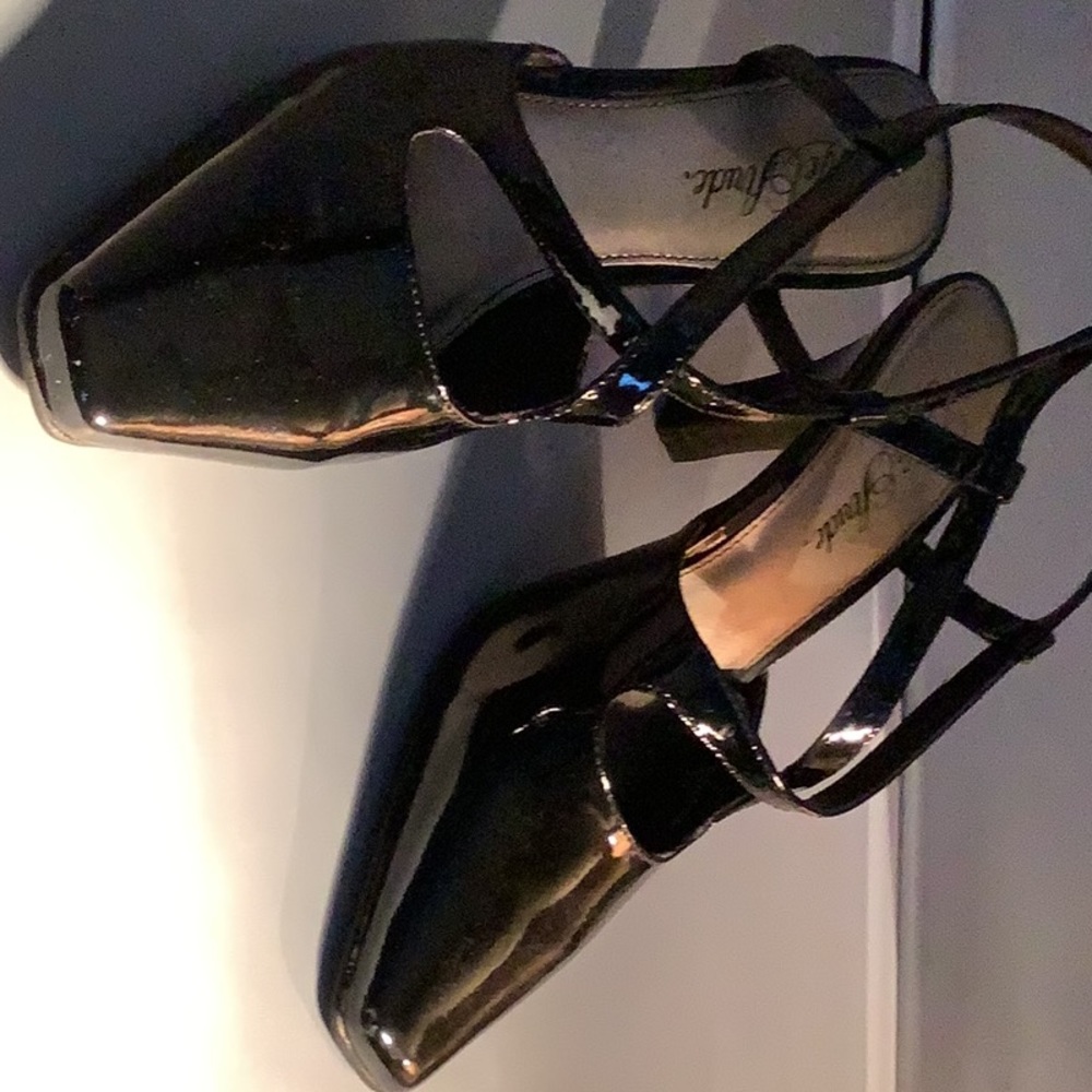 Black Patton leather sling backs size 9